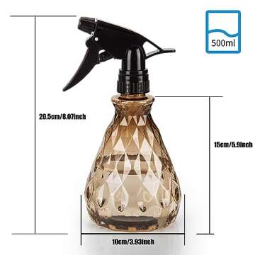 wugongshan 2 Pcs Spray Bottles - 500 ml Refillable Mist Sprayers for Cleaning & Gardening