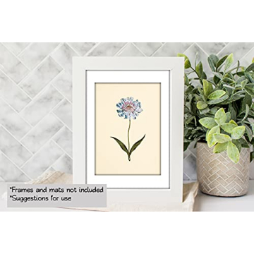 Blue Flower Wall Art Vintage Floral Prints Unframed