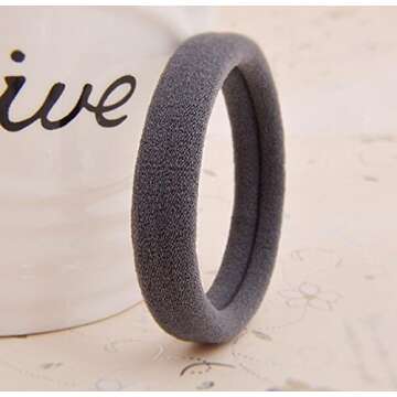 Set of 24 Soft Endless Fabric Hair Elastics Hair Bands Thick Seamless Cotton Stretch Hair Ties Rope Ponytail Holders Headband Scrunchie Hair Accessories No Slipping Snagging Breaking or Stretching Out