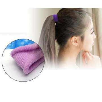 Set of 24 Soft Endless Fabric Hair Elastics Hair Bands Thick Seamless Cotton Stretch Hair Ties Rope Ponytail Holders Headband Scrunchie Hair Accessories No Slipping Snagging Breaking or Stretching Out