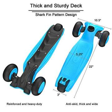 Allek Kick Scooter B03 with Adjustable Height & Light-Up Wheels