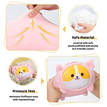 AIXINI Cute Pig Corgi Plush Pillow 15.7” Piggy Shiba Inu Stuffed Animal, Soft Kawaii Corgi with Pi...
