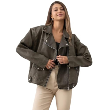 LY VAREY LIN Women Faux Leather Jacket - Chic Biker Style