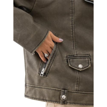 LY VAREY LIN Women Faux Leather Jacket - Chic Biker Style