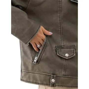 LY VAREY LIN Women Faux Leather Jacket - Chic Biker Style