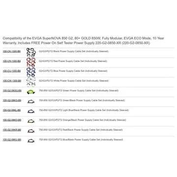 EVGA SuperNOVA 850 G2, 80+ GOLD 850W, Fully Modular, EVGA ECO Mode, 10 Year Warranty, Includes FREE Power On Self Tester Power Supply 220-G2-0850-XR