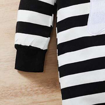 YOUNGER TREE Infant Baby Girls Boys Fall Outfit Pumpkin One Piece Romper Halloween Smocked Bodysuit Clothes 0-24 M(Ghost&stripe，0-6 Months)