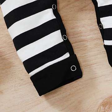 YOUNGER TREE Infant Baby Girls Boys Fall Outfit Pumpkin One Piece Romper Halloween Smocked Bodysuit Clothes 0-24 M(Ghost&stripe，0-6 Months)