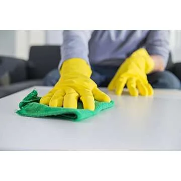 SteadMax Yellow Dish Gloves - Reusable Latex Cleaning Gloves