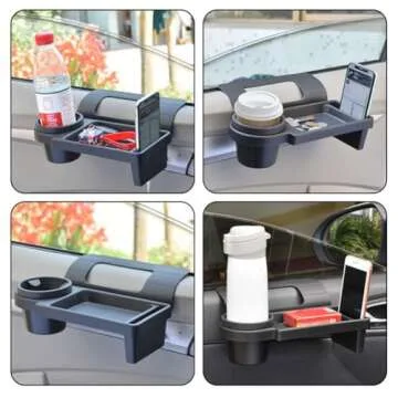 Car Window Multifunctional Storage Tray Organizer, Seat Gap Storage Box,Vehicle Door Side Hanging Storage Rack,Car Door Cup Holder, Automotive Trays for Phones, Earphone, Keys, Bottles