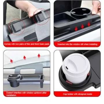 Car Window Multifunctional Storage Tray Organizer, Seat Gap Storage Box,Vehicle Door Side Hanging Storage Rack,Car Door Cup Holder, Automotive Trays for Phones, Earphone, Keys, Bottles
