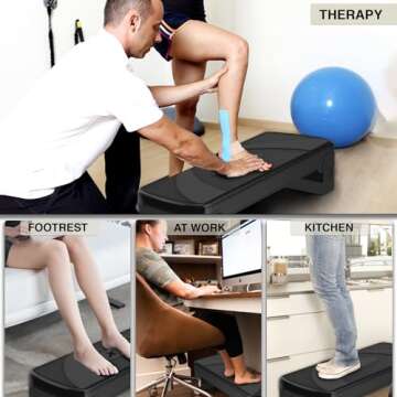 XN8 Aerobic Stepper for Exercise 3 Levels Adjustable Height 4" 6" & 8" Inch Exercise Step Platform Non Slip Step Board for Workout Home Gym Cardio Strength & Training | 31" Length x 12" Width (Inches)