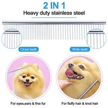 Dog Grooming Scissors, Liren Grooming Scissors for Dogs with Safety Round Tips, Professional 5 in 1 Dog Grooming Shears Set, Sharp and Durable Pet Grooming Scissors for Dogs and Cats