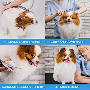 Dog Grooming Scissors, Liren Grooming Scissors for Dogs with Safety Round Tips, Professional 5 in 1 Dog Grooming Shears Set, Sharp and Durable Pet Grooming Scissors for Dogs and Cats