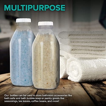 Stock Your Home 32-Oz Glass Milk Bottles with Lids