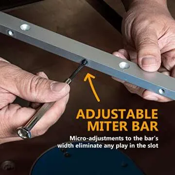 POWERTEC Crosscut Sled Miter Bar for Table Saw Sled, 3/4" x 3/8" x 18" with Predrilled Holes & Screws for Router Table, Bandsaw, Taper Jig, Table Saw Accessories for Woodworking, 2PK (71518-P2)