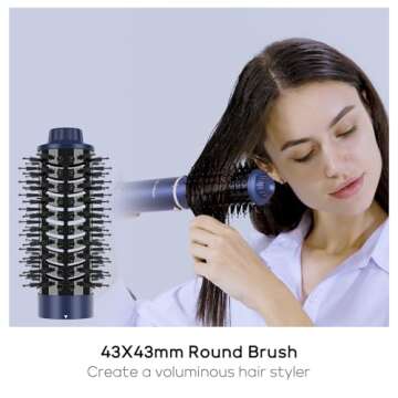 IG INGLAM MegaAIR Styler Air Styling & Drying System, Professional Interchange Hair Dryer Brush 110,000 RPM Brushless BLDC Motor Ionic Hot Air Volumizing and Shape, Prussian Blue