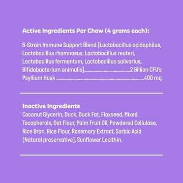 Active Chews | Pet Probiotics for Dogs | Dog Probiotics and Digestive Enzymes for Dogs Diarrhea, Gut Health for Dogs | Probiotic Chews for Dogs w/Fiber, Puppy probiotic Digestive Health, 120 ct