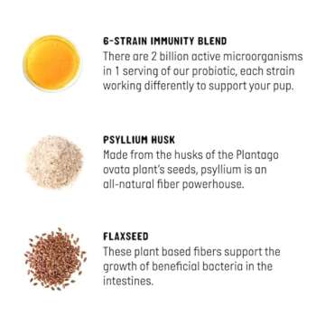 Active Chews | Pet Probiotics for Dogs | Dog Probiotics and Digestive Enzymes for Dogs Diarrhea, Gut Health for Dogs | Probiotic Chews for Dogs w/Fiber, Puppy probiotic Digestive Health, 120 ct