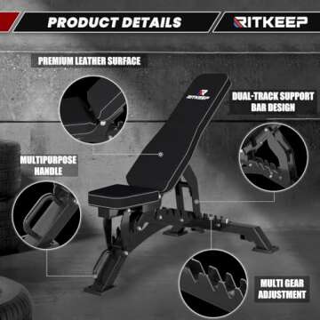 RitKeep RAB-3000 Adjustable Weight Bench for Home Workout
