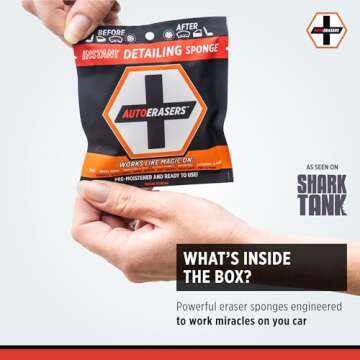 AutoERASERS™ Instant Detailing Car Bikes Wash Sponge, Non-Scratch Car Cleaning Sponge, Dual-Sided ...