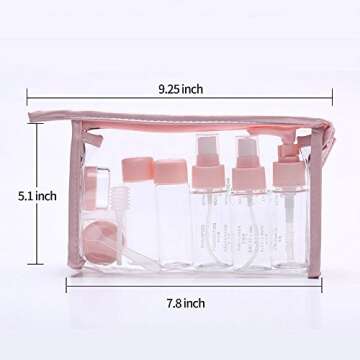 COAWG Travel Bottles Set with Bag, TSA Approved Leak Proof Squeezable Refillable Plastic Travel Acce...