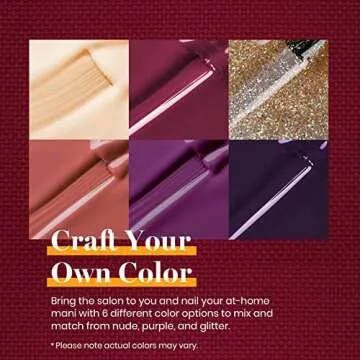 Beetles Gel Nail Polish Set - 6 Colors Spring Nude Red Purple Gold Glitter Gel Polish Kit Full Maroon Nail Gel Polish Set, Soak Off UV LED Nail Beetles Valentine's Day Gifts For Women