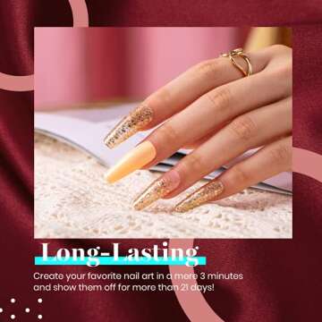 Beetles Gel Nail Polish Set - 6 Colors Spring Nude Red Purple Gold Glitter Gel Polish Kit Full Maroon Nail Gel Polish Set, Soak Off UV LED Nail Beetles Valentine's Day Gifts For Women