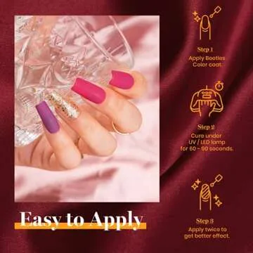 Beetles Gel Nail Polish Set - 6 Colors Spring Nude Red Purple Gold Glitter Gel Polish Kit Full Maroon Nail Gel Polish Set, Soak Off UV LED Nail Beetles Valentine's Day Gifts For Women