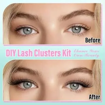Natural Self Adhesive Eyelashes Clusters Kit Self Adhesive Lashes Clusters Reusable Wispy Cluster eyelashes Extension No Glue Needed CD Curl Individual Lashes Kit With Tweezers 10-16MM by Zegaine
