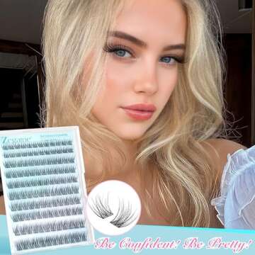 Natural Self Adhesive Eyelashes Clusters Kit Self Adhesive Lashes Clusters Reusable Wispy Cluster eyelashes Extension No Glue Needed CD Curl Individual Lashes Kit With Tweezers 10-16MM by Zegaine