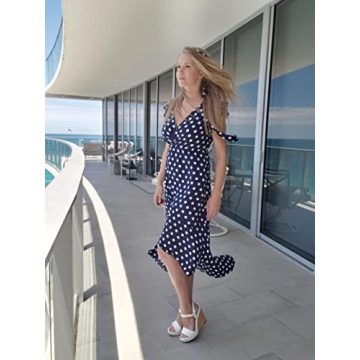 GRECERELLE 2024 Women's Spring Summer Boho Floral Print V-Neck Faux Wrap Maxi Dress for Wedding Guest, Graduation, Party