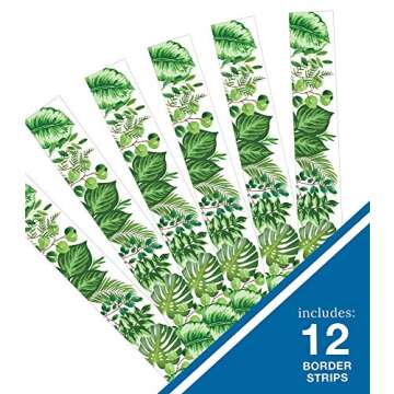 Schoolgirl Style Simply Boho Greenery Bulletin Board Borders, 36 Feet of Straight, Boho Plant Classr...