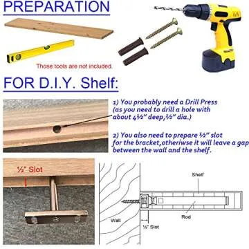 BIGTEDDY - 4" Adjustable Blind Shelf Floating Support Invisible Brackets, Concealed Mount for Home Wall DIY, Silver (Packs of 8)