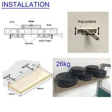 BIGTEDDY - 4" Adjustable Blind Shelf Floating Support Invisible Brackets, Concealed Mount for Home Wall DIY, Silver (Packs of 8)