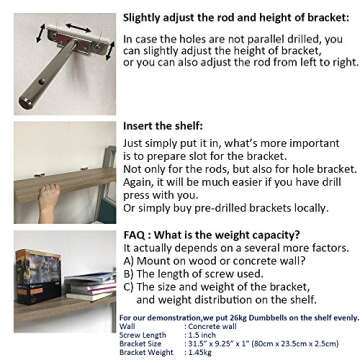 BIGTEDDY - 4" Adjustable Blind Shelf Floating Support Invisible Brackets, Concealed Mount for Home Wall DIY, Silver (Packs of 8)