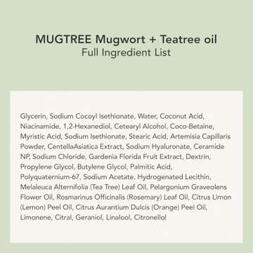 WHIPPED CREAM VEGAN CLEANSER MUGTREE - Mugwort & Tea Tree | For Oily Skin, Moisturizing Face Cleanser, Sebum & Pore Care, Niacinamide, Hyaluronic Acid | Korean Skincare, 200ml (6.76 fl. oz)