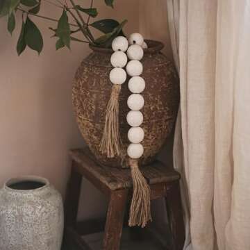 RUIRUICO Extra Large Wood Bead Garland for Decor