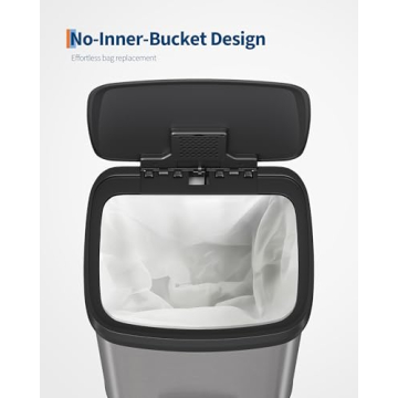 Garvee Stainless Steel Trash Can - 13 Gallon, Stylish & Durable