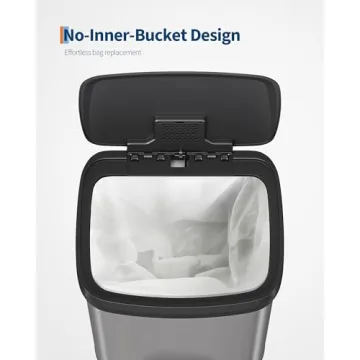 Garvee Stainless Steel Trash Can - 13 Gallon, Stylish & Durable