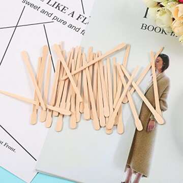 Bememo 500 Pieces Wax Sticks for Hair Removal, Small Wax Spatulas Applicator Wood Craft Sticks for Eyebrow, Lip, Nose Waxing