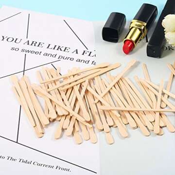 Bememo 500 Pieces Wax Sticks for Hair Removal, Small Wax Spatulas Applicator Wood Craft Sticks for Eyebrow, Lip, Nose Waxing