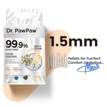 Tofu Cat Litter, Dr. PawPaw Clumping Cat Litter, Natural Tofu Scent 4.5 lb, Dust-Free Keep Kitty Tidy, Superior Odor Control Keep Step Fresh