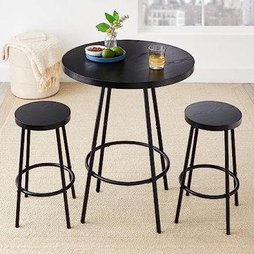 Best Choice Products Bistro Dining Set 3 Piece, Modern Round Counter Height Pub Table, Compact High ...