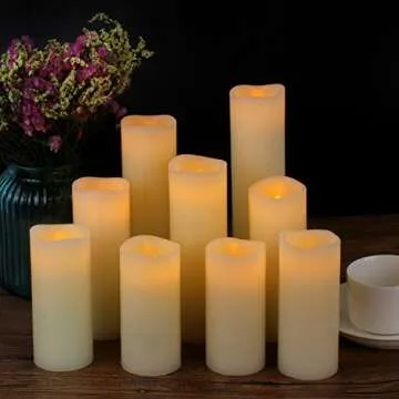 Vickiss Flameless LED Candles Set with Remote Control 9-Piece