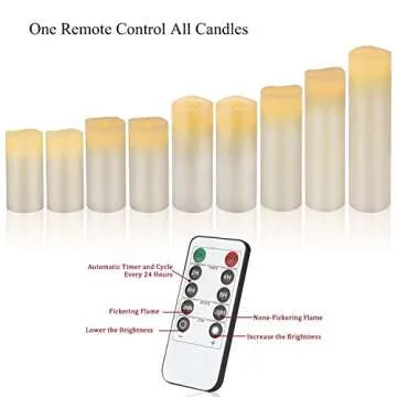 Vickiss Flameless LED Candles Set with Remote Control 9-Piece