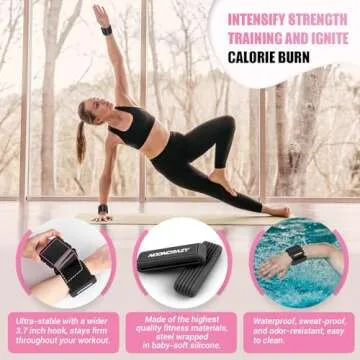 Adjustable Pilates Wrist Ankle Weights for Women - Set of 2 (1 lb Each)