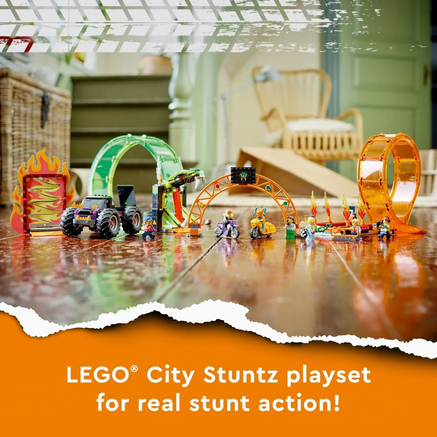 LEGO City Stuntz Double Loop Arena Playset for Kids