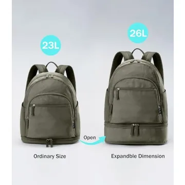 Uselike Gym Backpack with Expandable Shoe Compartment
