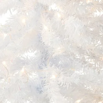 4 ft. White Tinsel Pre-Lit Christmas Tree with Lights